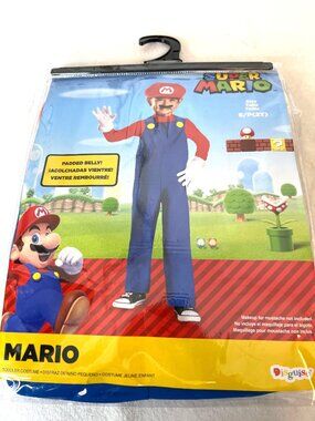 Disguise Super Mario Halloween Costume Hat unisex Toddler 2T NEW Padded Belly